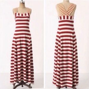 HWR Monogram Anthropologie Split Stripe Maxi Dress